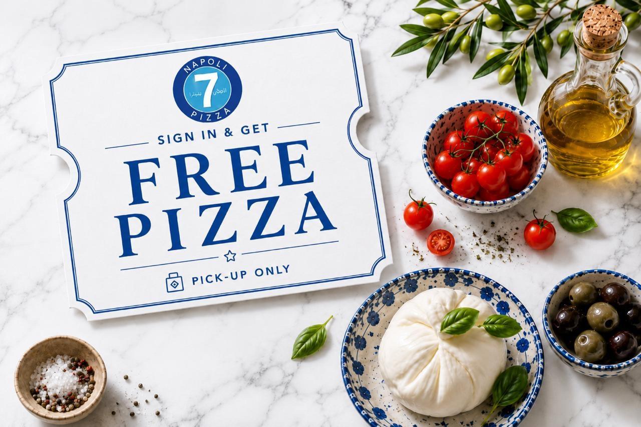 Sign in and get a free pizza — join the Napoli 7 family