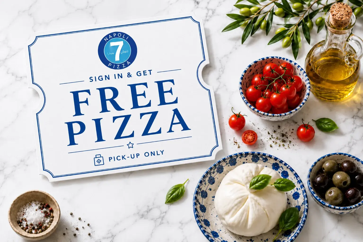 Sign in and get a free pizza — join the Napoli 7 family test
